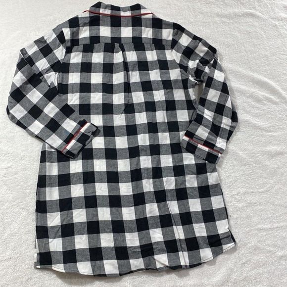 🪷 Women's Wondershop Black Gray and White plaid with red trim Nightgown Size:XL - Picture 9 of 9
